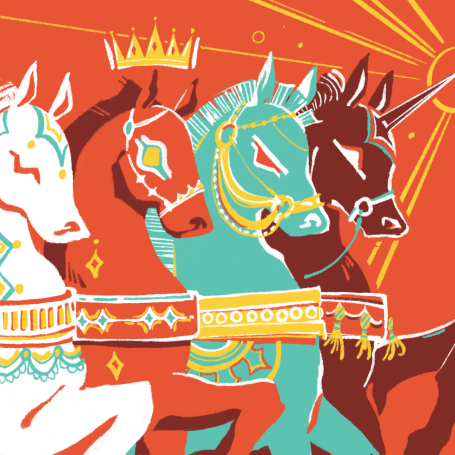 Year of the fire horse original art work as a 8x8 print